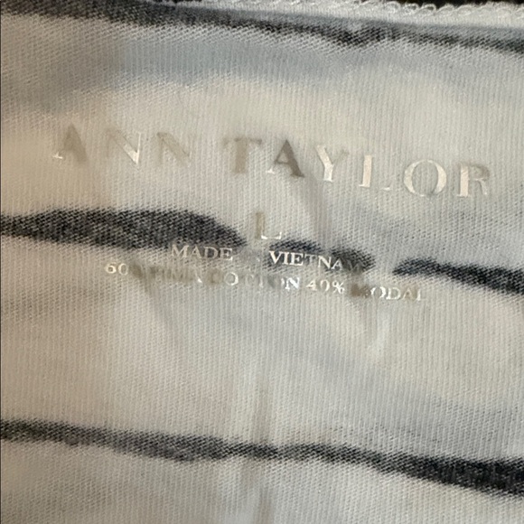Ann Taylor Monochrome Striped Top - Picture 2 of 2